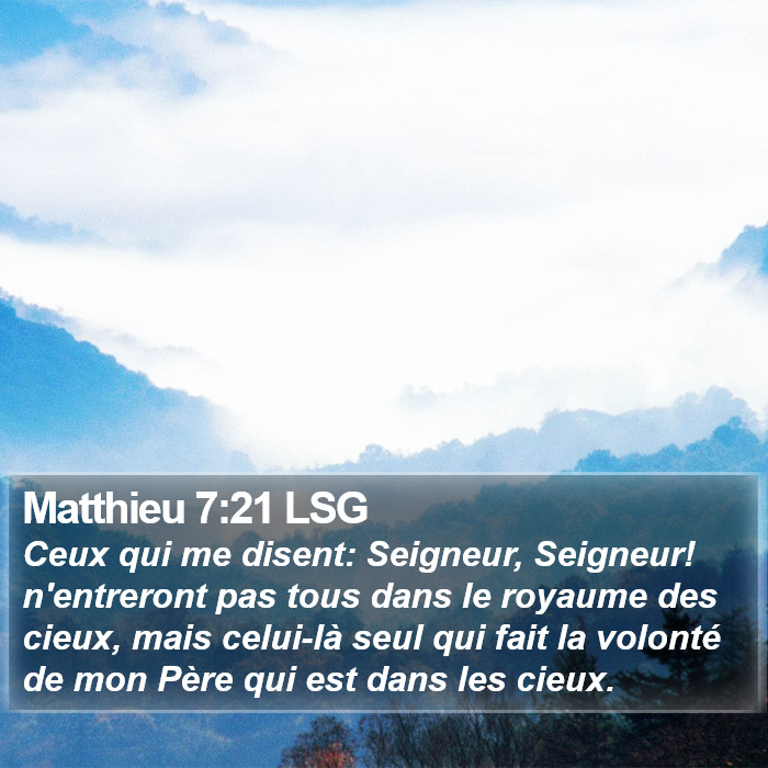 Matthieu 7:21 LSG Bible Study