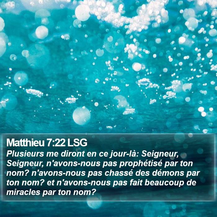 Matthieu 7:22 LSG Bible Study