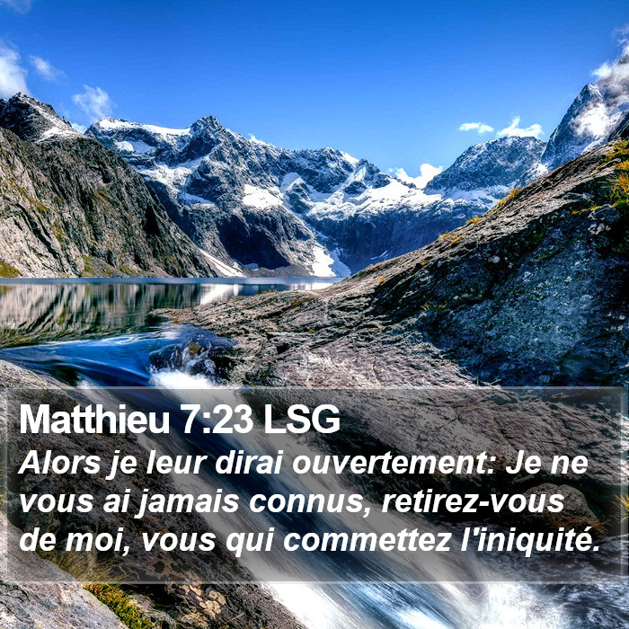 Matthieu 7:23 LSG Bible Study