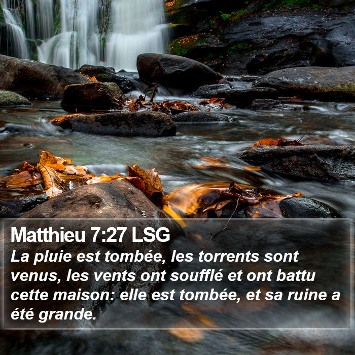 Matthieu 7:27 LSG Bible Study