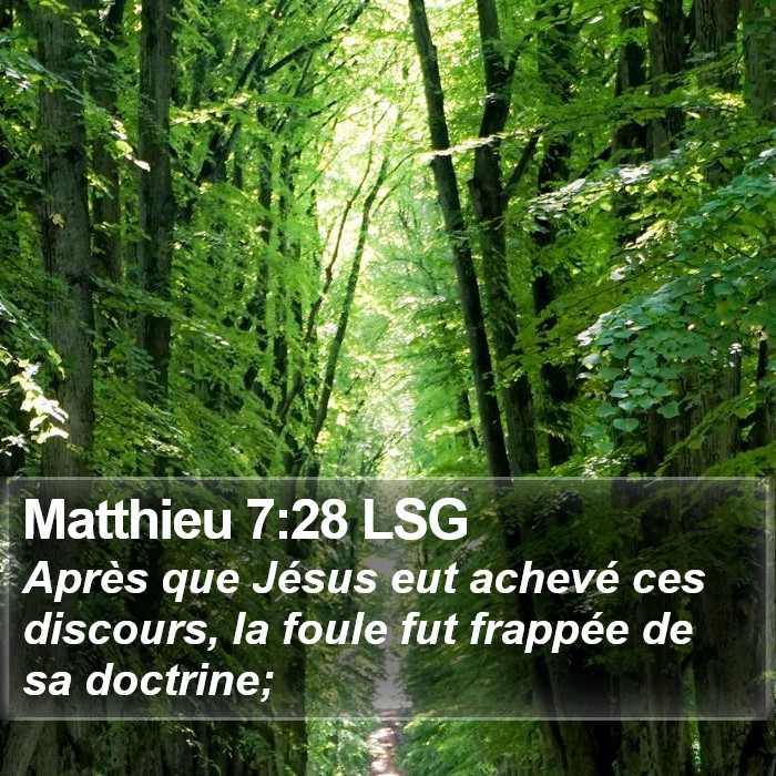Matthieu 7:28 LSG Bible Study