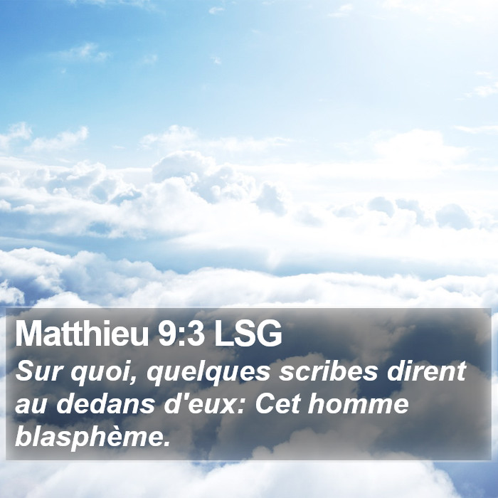 Matthieu 9:3 LSG Bible Study