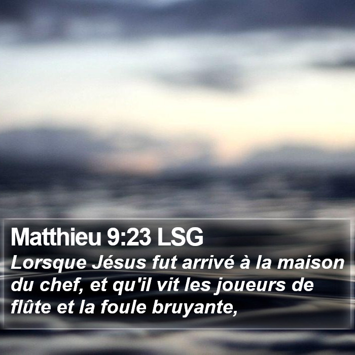 Matthieu 9:23 LSG Bible Study