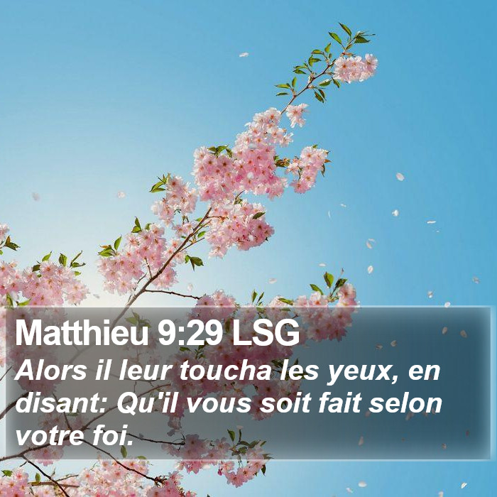 Matthieu 9:29 LSG Bible Study