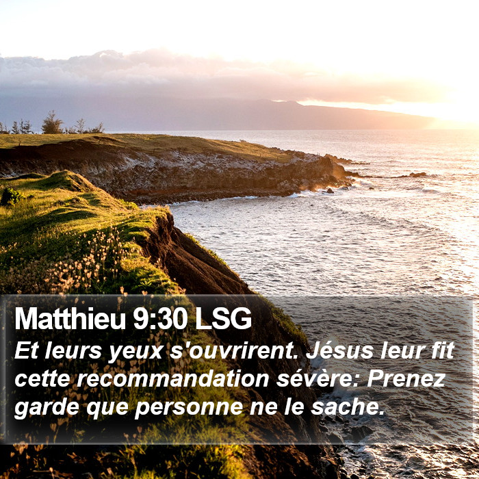 Matthieu 9:30 LSG Bible Study
