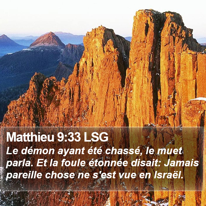 Matthieu 9:33 LSG Bible Study