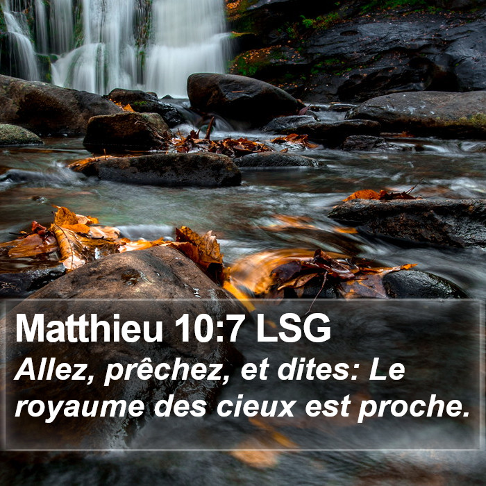 Matthieu 10:7 LSG Bible Study