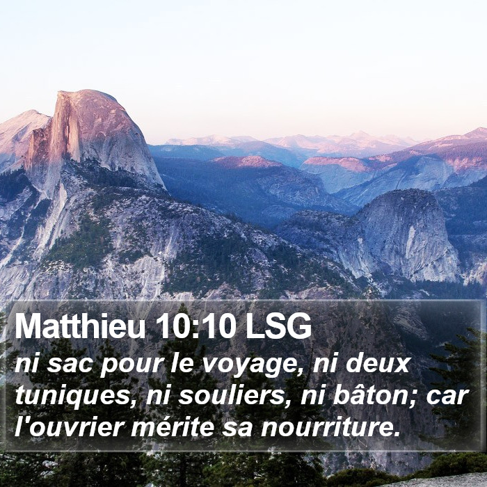 Matthieu 10:10 LSG Bible Study