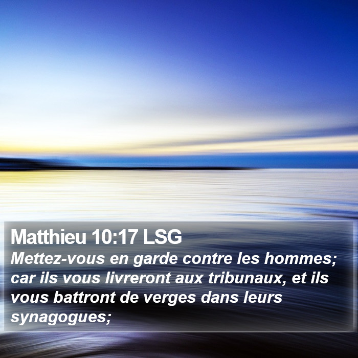 Matthieu 10:17 LSG Bible Study