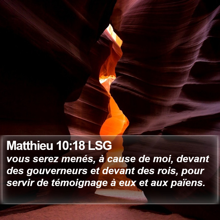Matthieu 10:18 LSG Bible Study