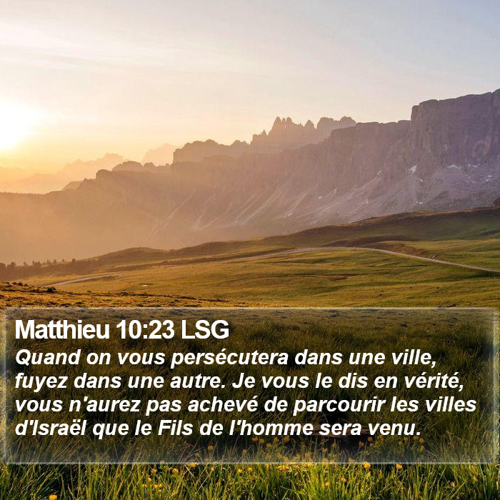 Matthieu 10:23 LSG Bible Study