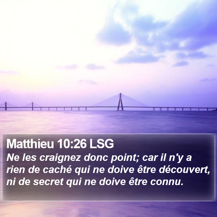 Matthieu 10:26 LSG Bible Study