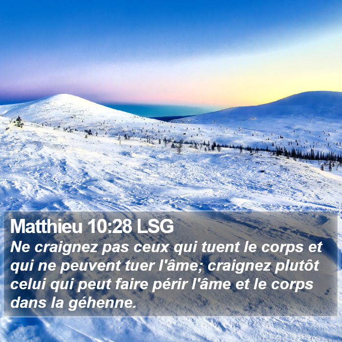 Matthieu 10:28 LSG Bible Study
