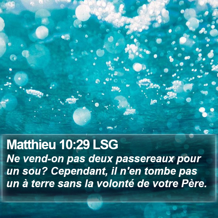Matthieu 10:29 LSG Bible Study