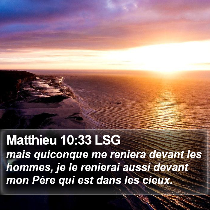 Matthieu 10:33 LSG Bible Study