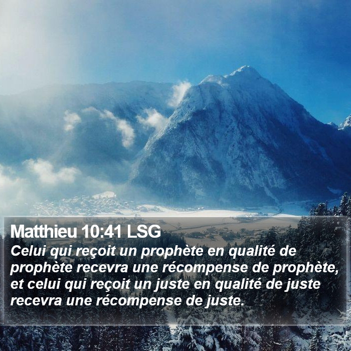 Matthieu 10:41 LSG Bible Study