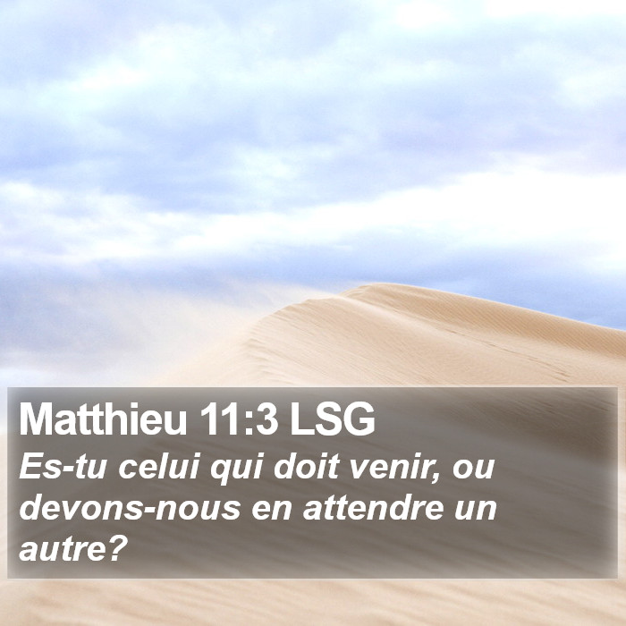 Matthieu 11:3 LSG Bible Study