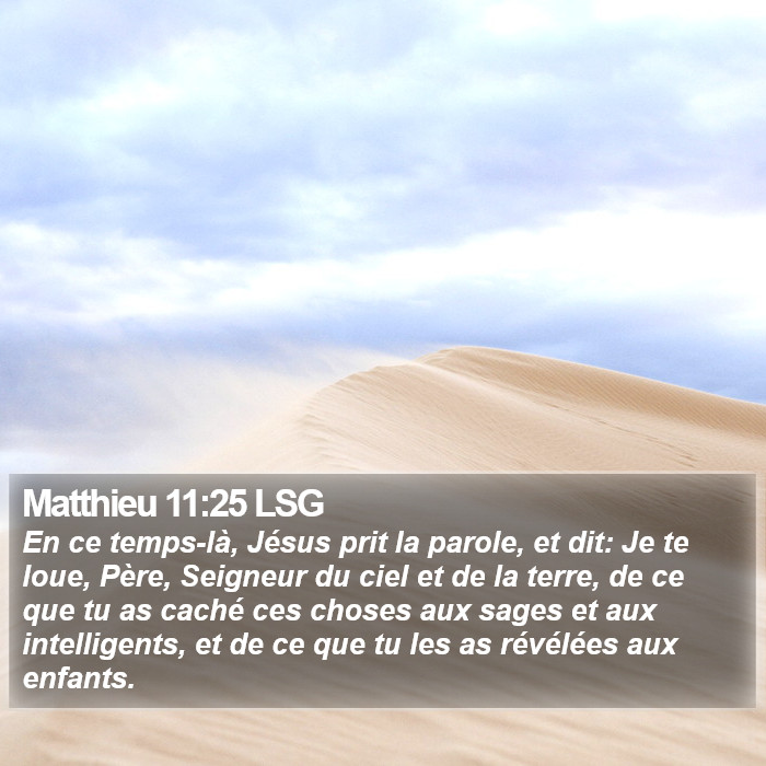 Matthieu 11:25 LSG Bible Study