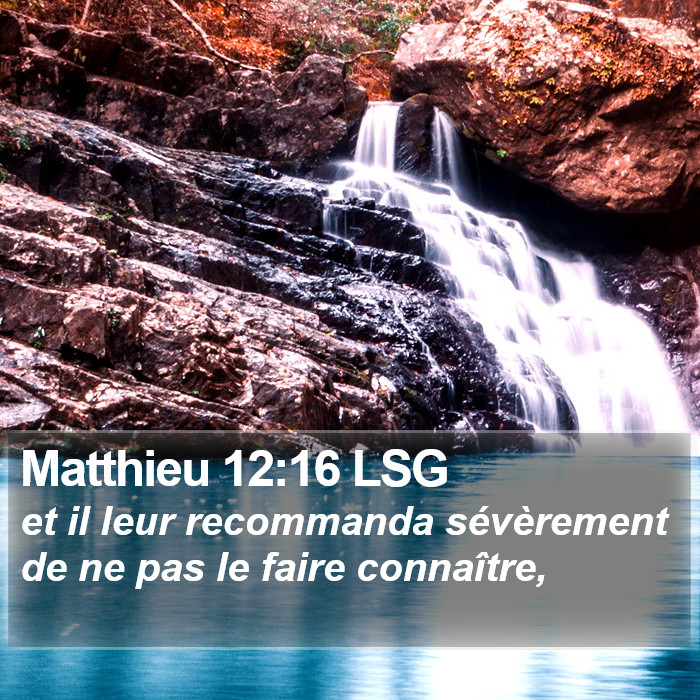 Matthieu 12:16 LSG Bible Study