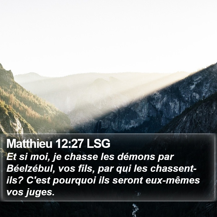 Matthieu 12:27 LSG Bible Study