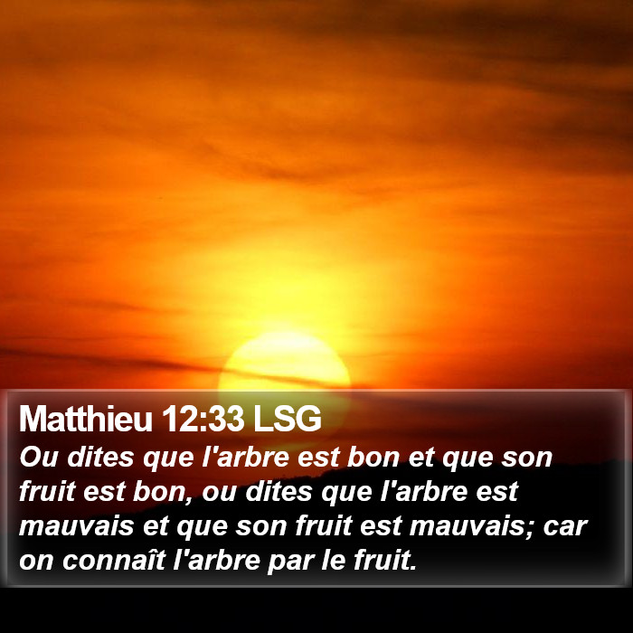 Matthieu 12:33 LSG Bible Study