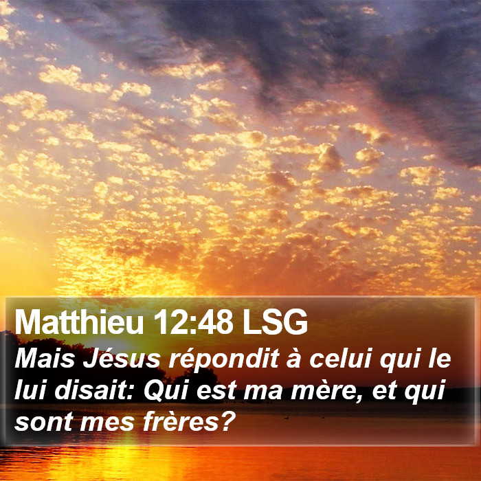 Matthieu 12:48 LSG Bible Study