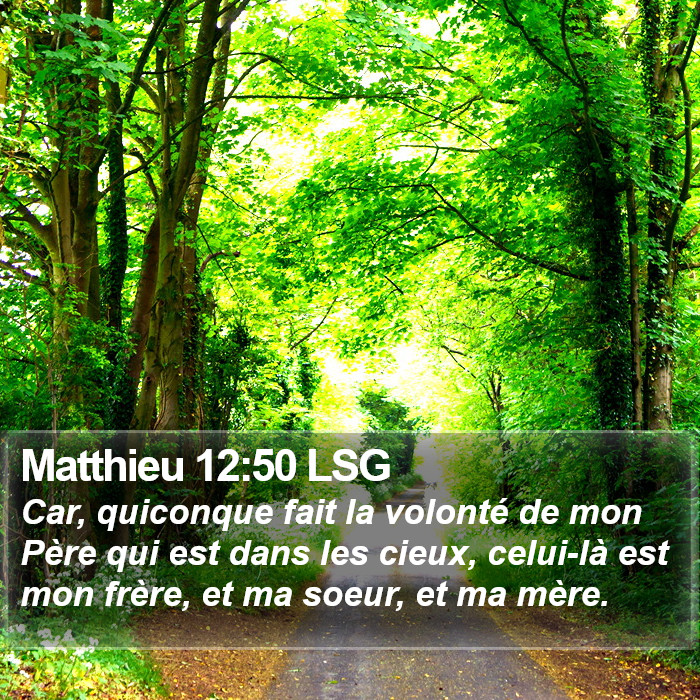 Matthieu 12:50 LSG Bible Study