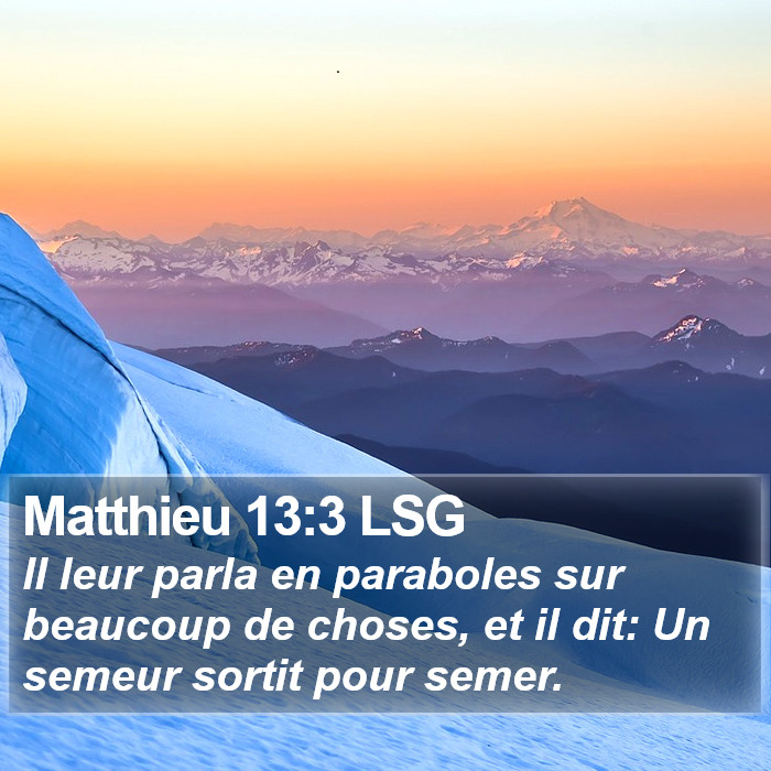 Matthieu 13:3 LSG Bible Study