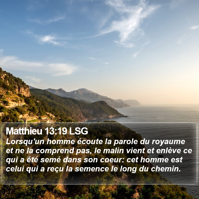 Matthieu 13:19 LSG Bible Study