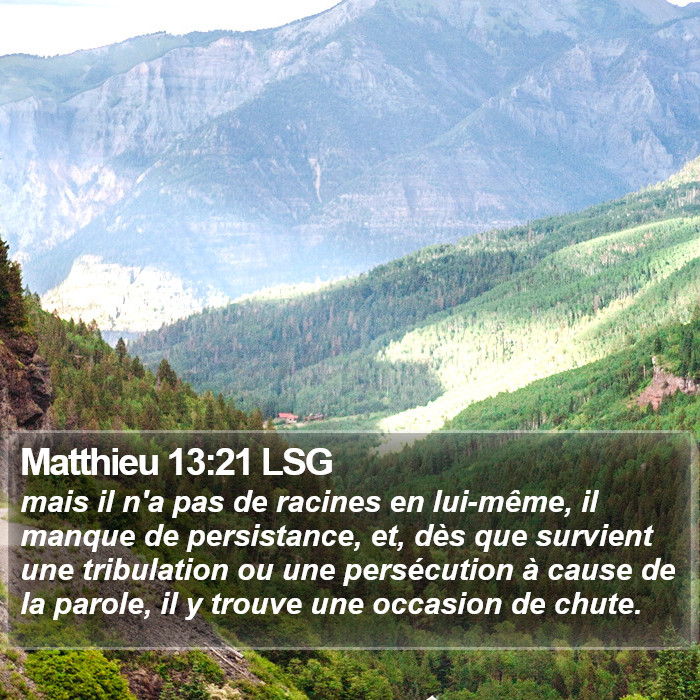 Matthieu 13:21 LSG Bible Study