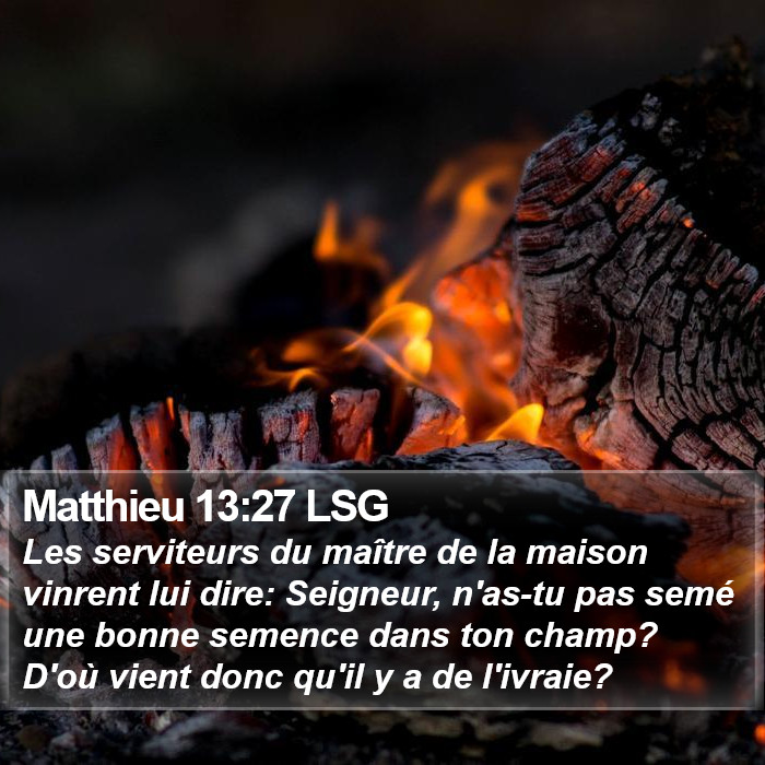Matthieu 13:27 LSG Bible Study