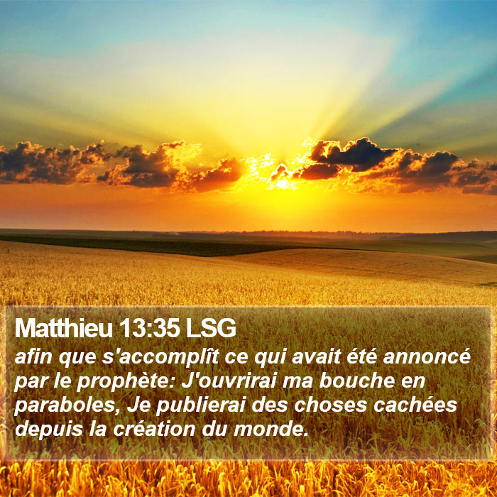 Matthieu 13:35 LSG Bible Study