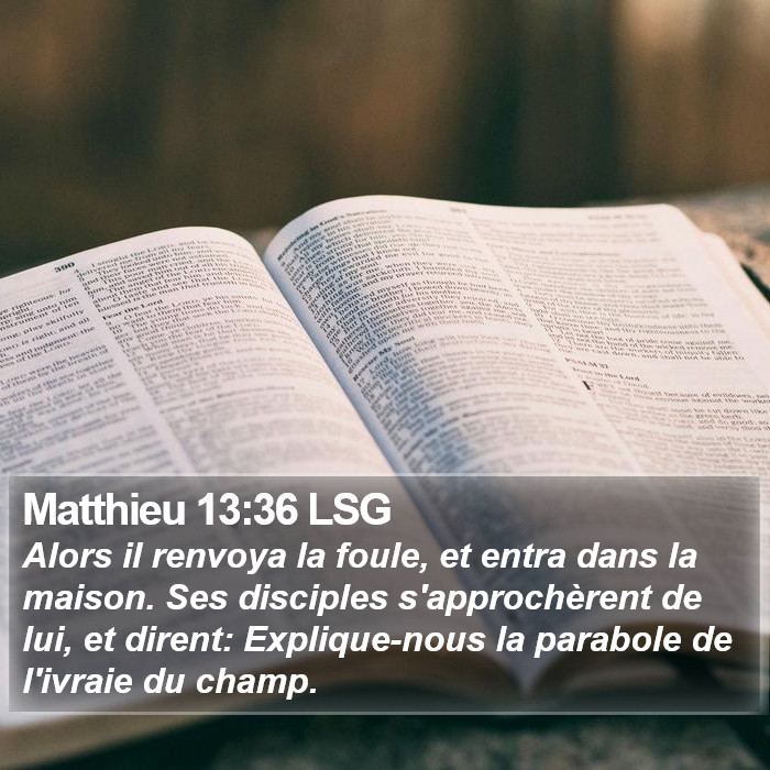Matthieu 13:36 LSG Bible Study
