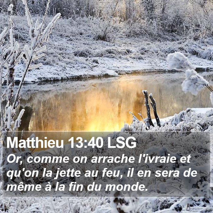 Matthieu 13:40 LSG Bible Study