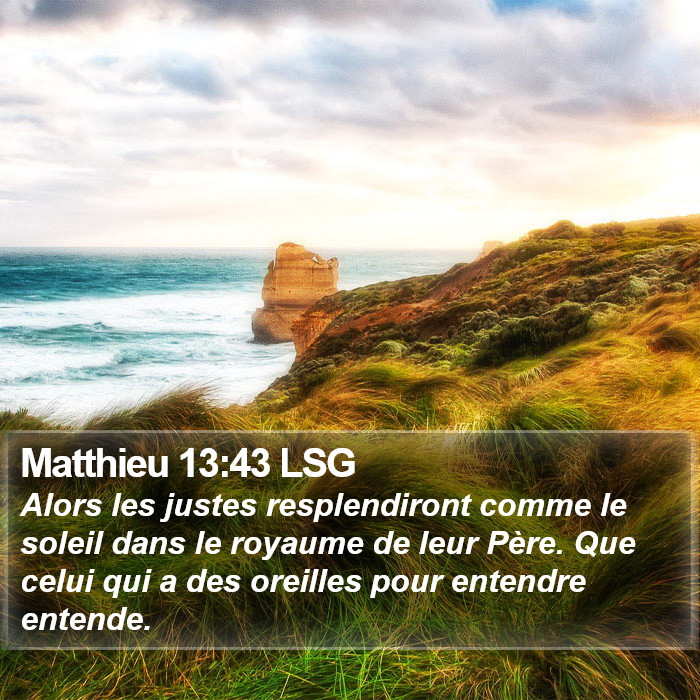 Matthieu 13:43 LSG Bible Study