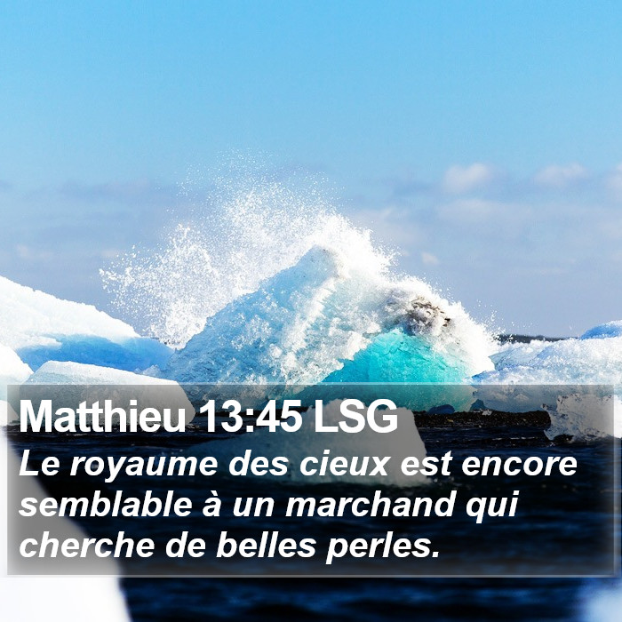 Matthieu 13:45 LSG Bible Study