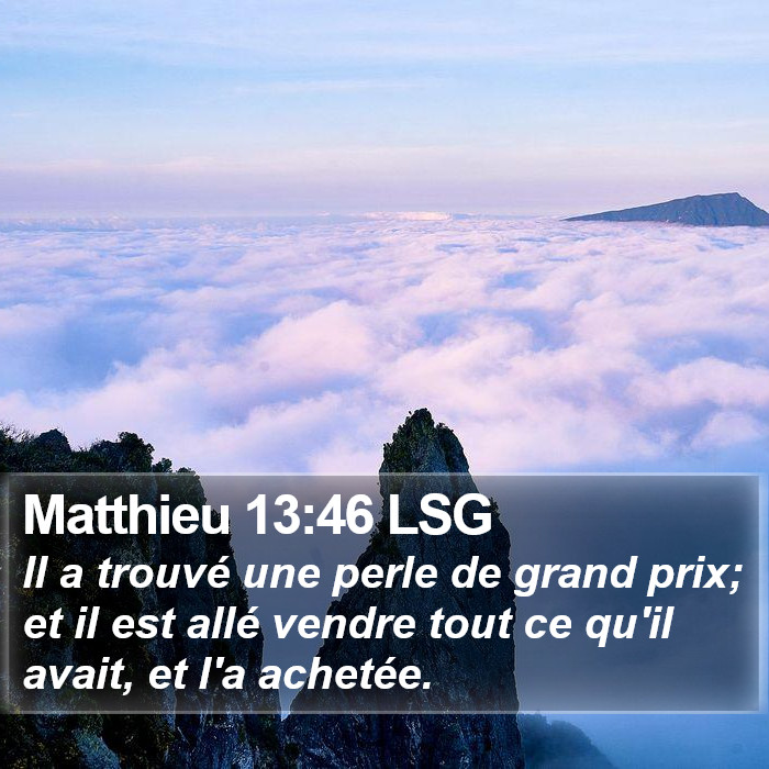 Matthieu 13:46 LSG Bible Study