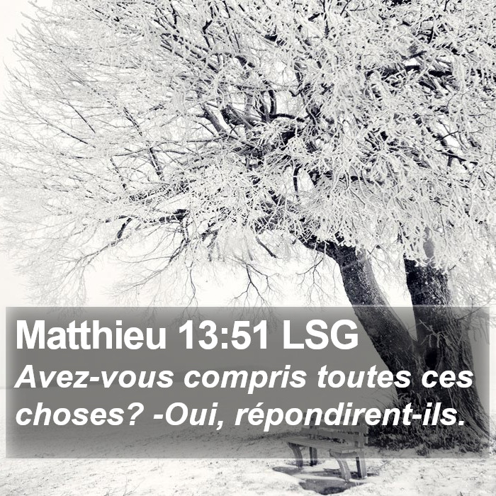 Matthieu 13:51 LSG Bible Study