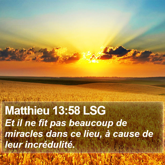Matthieu 13:58 LSG Bible Study