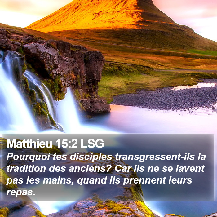 Matthieu 15:2 LSG Bible Study