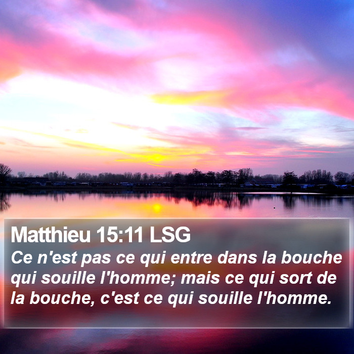 Matthieu 15:11 LSG Bible Study