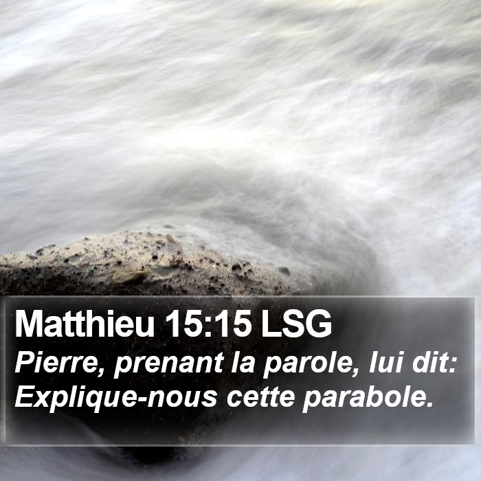 Matthieu 15:15 LSG Bible Study