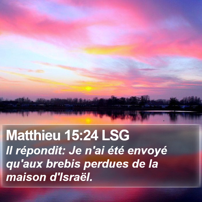 Matthieu 15:24 LSG Bible Study