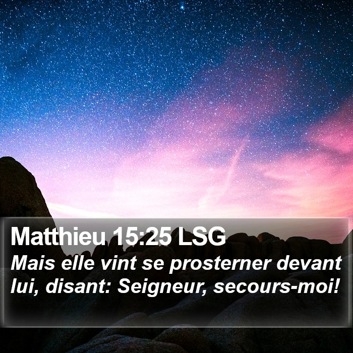 Matthieu 15:25 LSG Bible Study