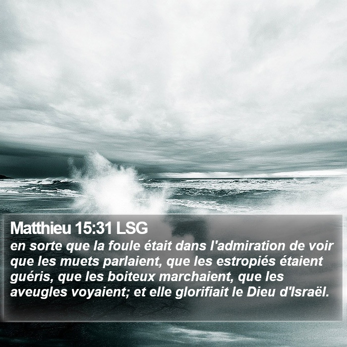 Matthieu 15:31 LSG Bible Study