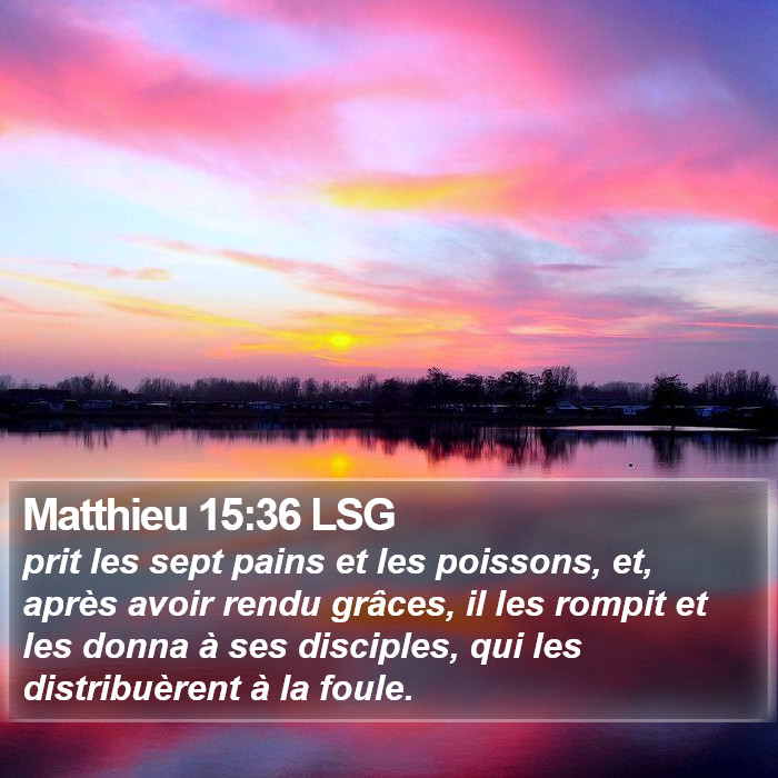 Matthieu 15:36 LSG Bible Study