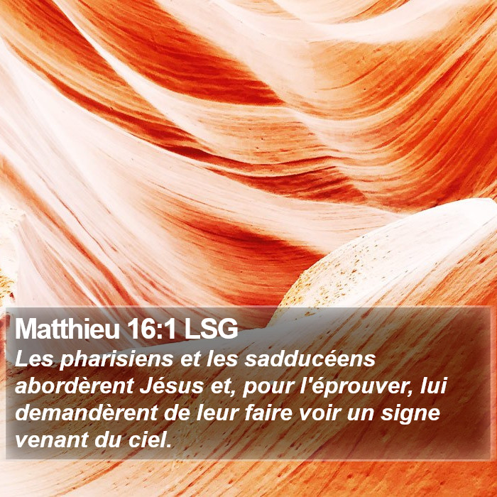 Matthieu 16:1 LSG Bible Study