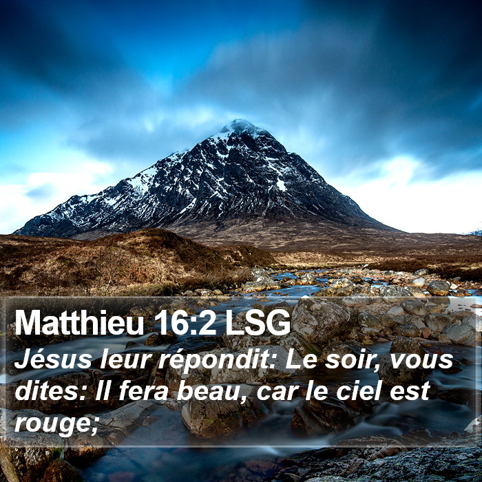Matthieu 16:2 LSG Bible Study