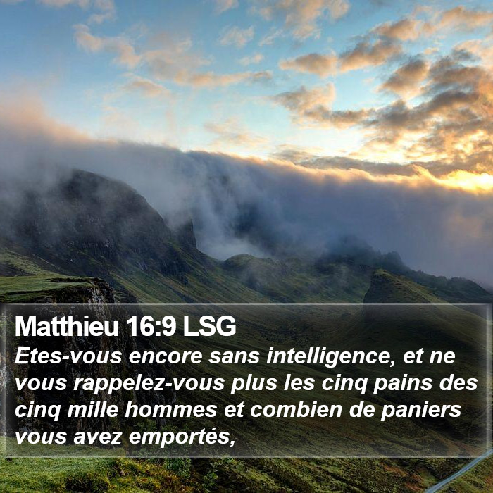 Matthieu 16:9 LSG Bible Study