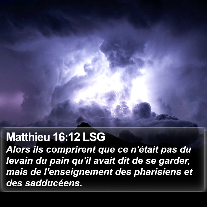 Matthieu 16:12 LSG Bible Study